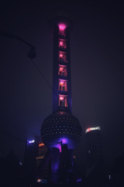 夜晚的紫黑塔